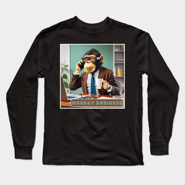 Monkey Business Long Sleeve T-Shirt by DesignsPrints